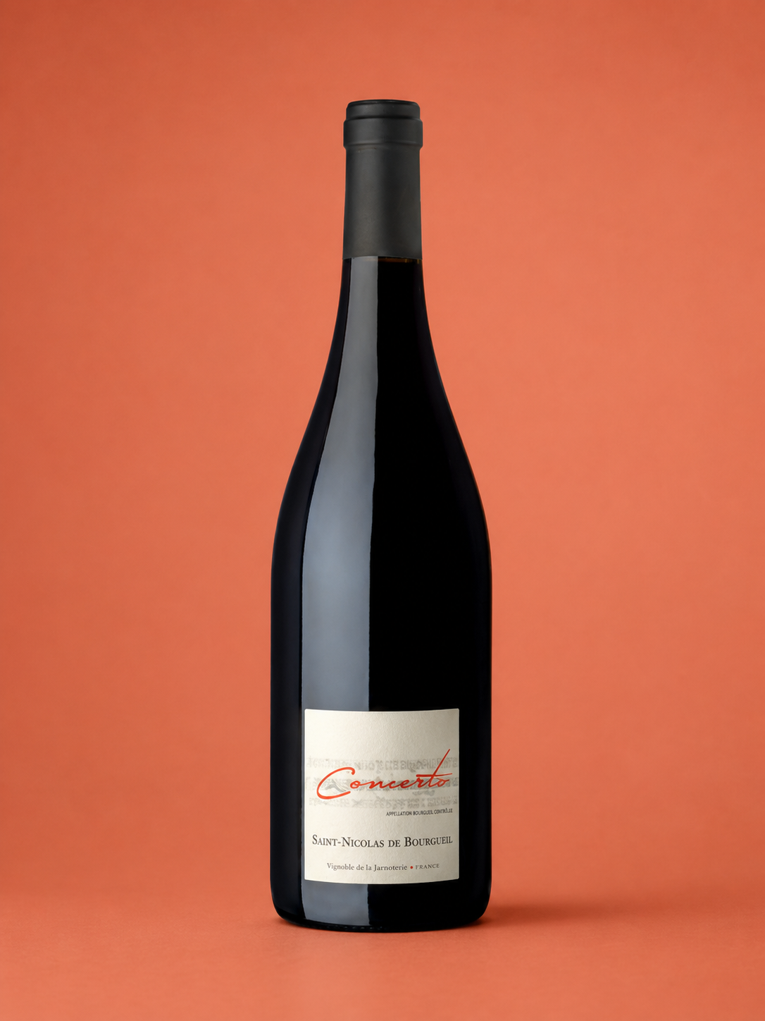 Bouteille de la Cuvée Concerto, vin rouge de vieilles vignes AOC Saint-Nicolas-de-Bourgueil, Vignoble de la Jarnoterie